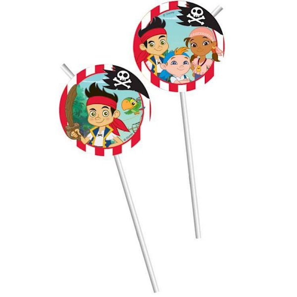 Jake och piraterna i landet Ingenstans Äventyr Flexibla engångssugrör Multicoloured One Size