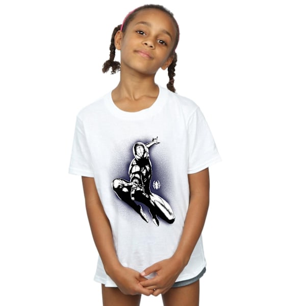 Marvel Girls Spider-Man Jump Spray Bomull T-shirt 7-8 år Vit White 7-8 Years