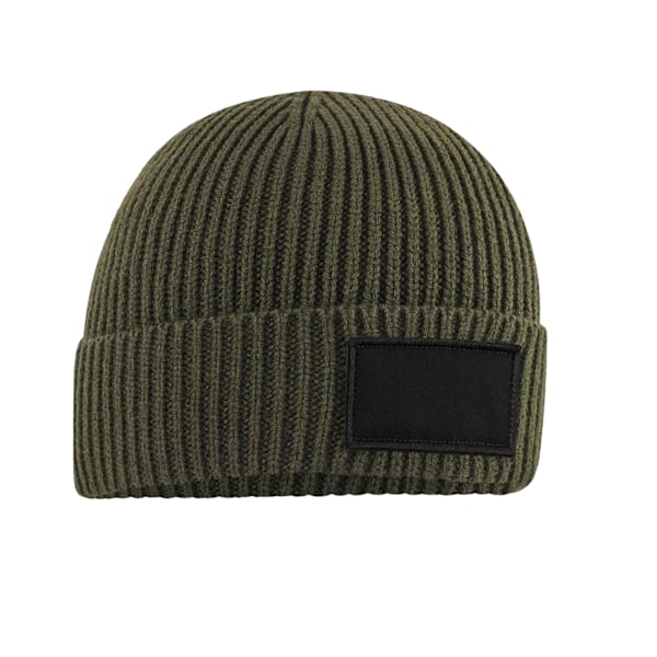 Beechfield Unisex Vuxen Patch Beanie One Size Militärgrön/Svart Military Green/Black One Size