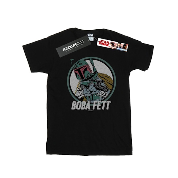 Star Wars Girls Boba Fett Retro Circle Bomull T-shirt 9-11 år Black 9-11 Years