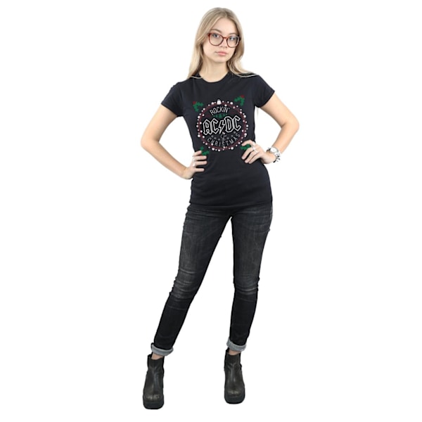 AC/DC Dam/Kvinnor Jul Cirkel Bomull T-shirt XL Svart Black XL