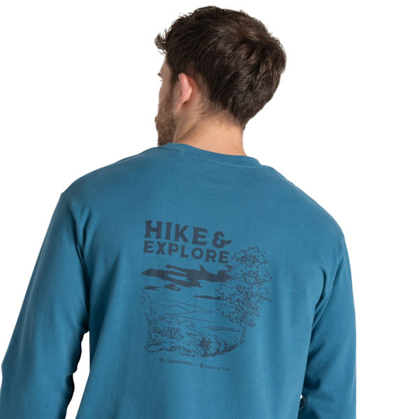 Craghoppers Herr National Trust Limestone Långärmad T-shirt Brisk Blue S