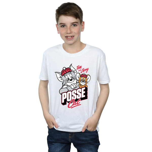 Tom och Jerry Boys Posse Cat T-shirt 5-6 år Vit White 5-6 Years