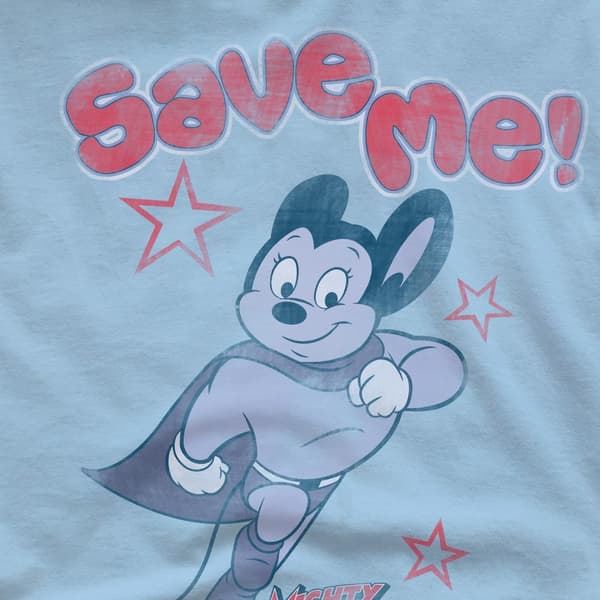 Mighty Mouse Herr Save Me T-Shirt L Ljusblå Light Blue L