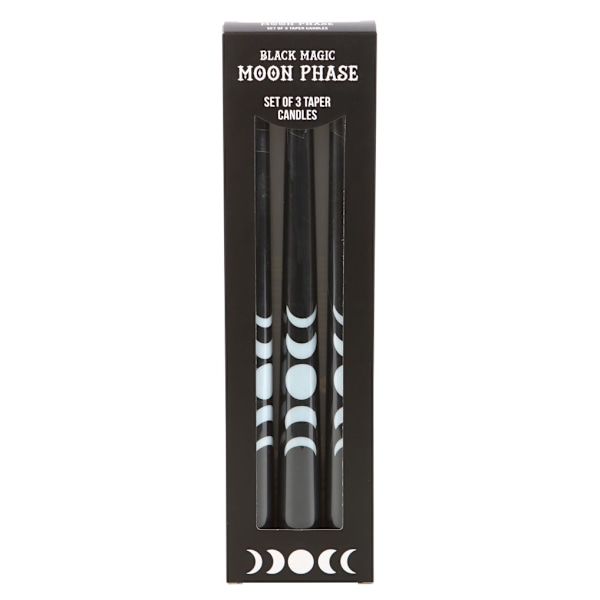 Something Different Magic Moon Phases Taper Candle (3-pack) Black One Size