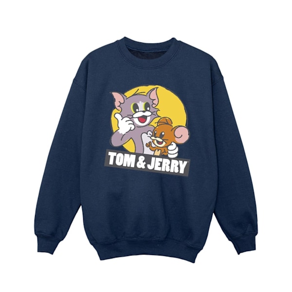 Tom And Jerry Girls Sketch Logo Sweatshirt 5-6 år Marinblå Navy Blue 5-6 Years