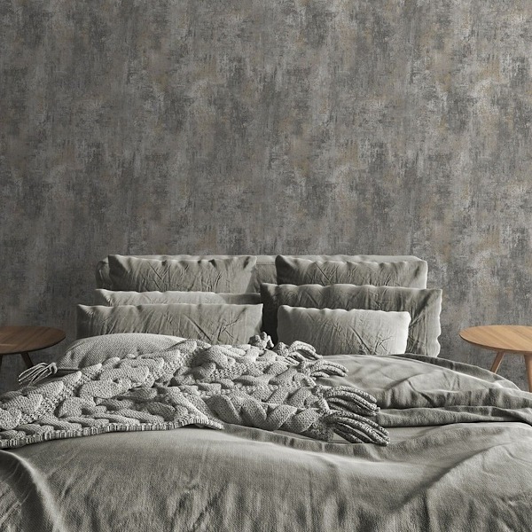 Muriva Cove Textured Wallpaper 10m x 53cm Charcoal Charcoal 10m x 53cm