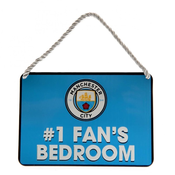 Manchester City FC Officiell Sovrums Skylt - Nummer 1 Fan - Storlek: En Storlek - Himmelblå Sky Blue One Size