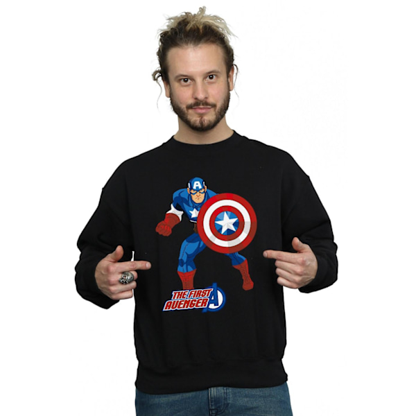 Captain America Unisex Vuxen The First Avenger Sweatshirt L Spo Sports Grey L