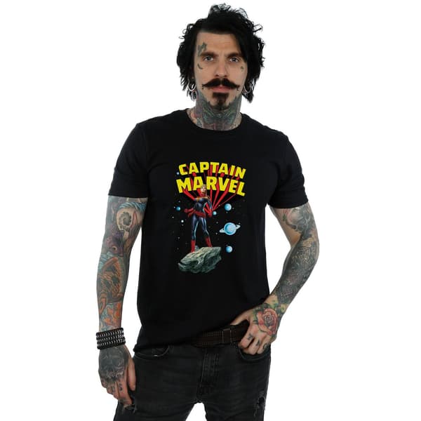Marvel Herr Captain Marvel Space Pose T-Shirt XL Svart Black XL