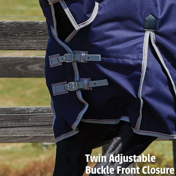 Weatherbeeta Comfitec Essential Plus Avtagbar Hals Lättvikts Navy/Silver/Red 5´