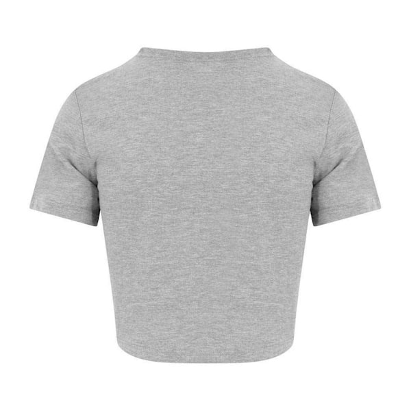 Awdis Dam/Dam Girlie Cropped T-Shirt 16 UK Heather Grey Heather Grey 16 UK