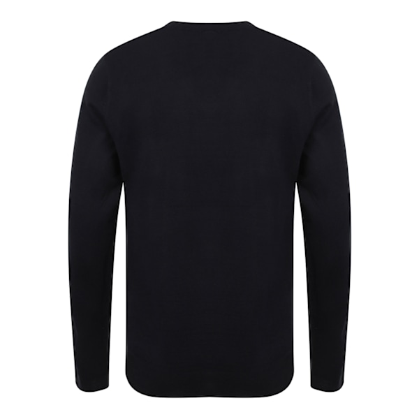 Henbury Herr Bomull Akryl V-ringad Sweatshirt 3XL Svart Black 3XL