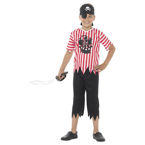 Smiffys Pojkar Glad Piratdräkt Set 7-9 År Röd/Vit/Svart Red/White/Black 7-9 Years