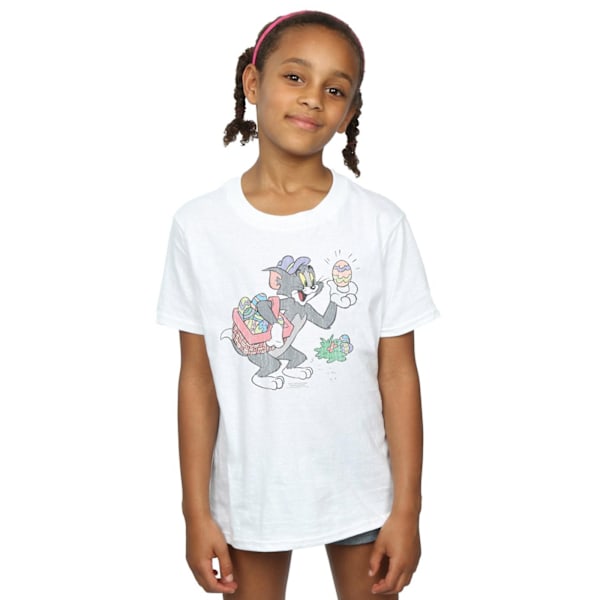 Tom And Jerry Girls Egg Hunt Bomull T-shirt 12-13 År Vit White 12-13 Years