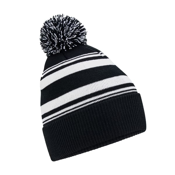 Beechfield Fan Randig Mössa One Size Svart/Vit Black/White One Size