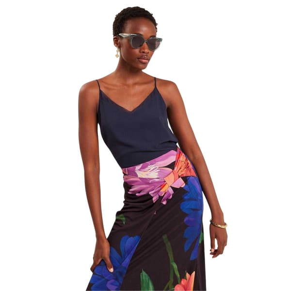 Ted Baker Dam/Kvinnor Chiffong Lättviktslinne 12 UK Marinblå Navy 12 UK