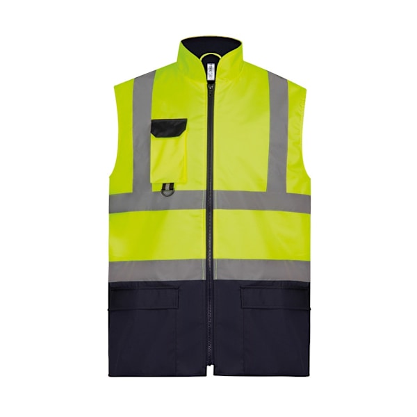 Yoko Vuxen Unisex Hi-Vis Vadderad Bodywarmer XL Gul/Marinblå Yellow/Navy XL