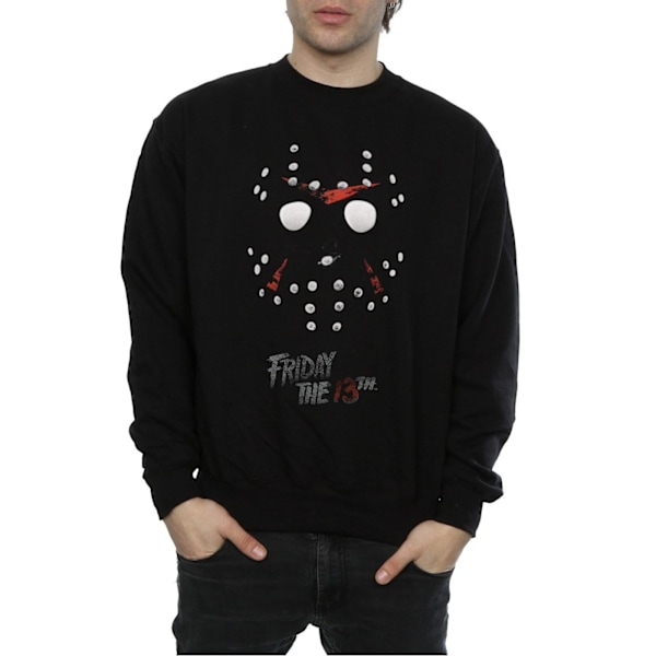 Fredag den 13:e Herr Jason Hockey Mask Sweatshirt M Svart Black M