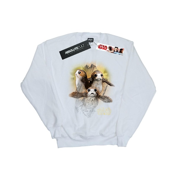 Star Wars Girls The Last Jedi Porgs Borstad Sweatshirt 5-6 År White 5-6 Years