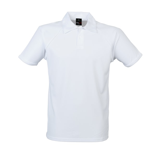 Finden & Hales Herr Piped Performance Sports Polo Shirt 3XL Vit White/White 3XL