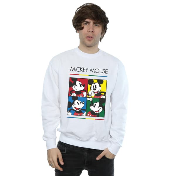Disney Herr Mickey Mouse Square Colour Sweatshirt XL Vit White XL