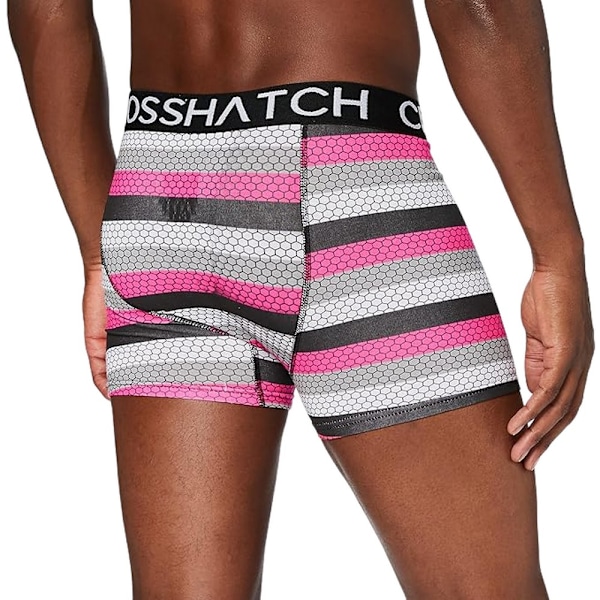 Crosshatch Herr Crystaline Boxer Shorts (3-pack) XL Fuchsia/ Fuchsia/Black/Grey XL