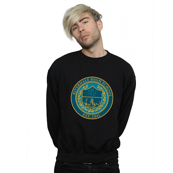 Riverdale Mens High School Crest Sweatshirt M Svart Black M