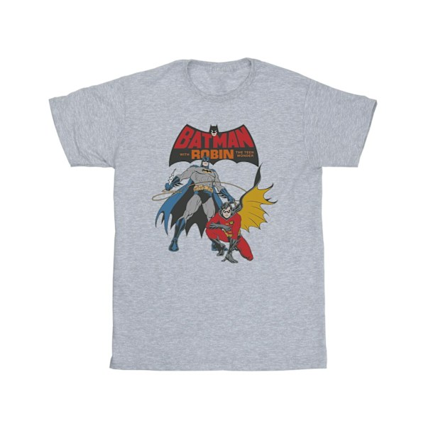 DC Comics Girls Batman And Robin Bomull T-shirt 7-8 År Sport Sports Grey 7-8 Years