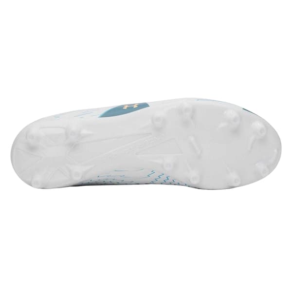 Under Armour Barn/Kids Shadow Select 4 Fotbollsskor för fast underlag White/Blue/Orange 2 UK