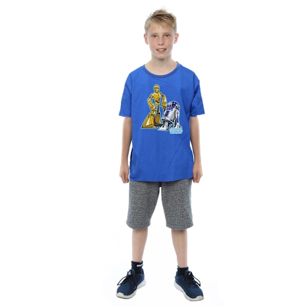 Star Wars Pojkar C-3PO Och R2-D2 Karaktär T-Shirt 7-8 År Roya Royal Blue 7-8 Years