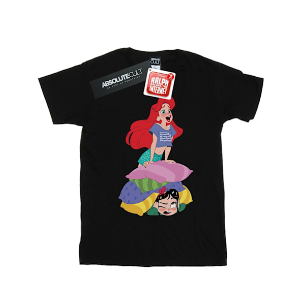 Disney Girls Wreck It Ralph Ariel Och Vanellope Bomull T-shirt Black 5-6 Years