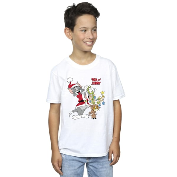 Tom & Jerry Boys Jul Ren T-shirt 7-8 år Vit White 7-8 Years