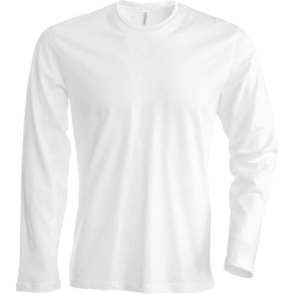 Kariban herr Slim Fit långärmad T-shirt med rund halsringning L vit White L