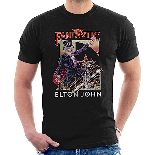 Elton John Unisex Vuxen Captain Fantastic T-Shirt XL Svart Black XL