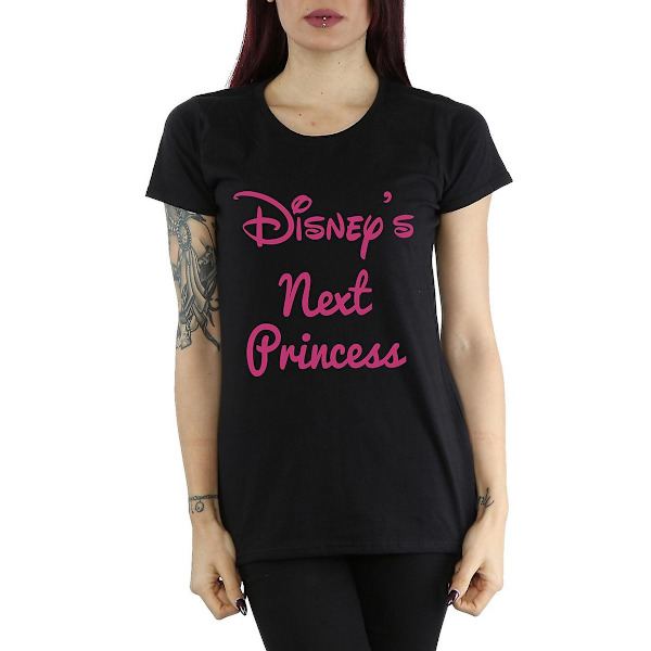 Disney Princess Damt-T-shirt i bomull för kvinnor/damer, Next Princess, XS, B Black XS