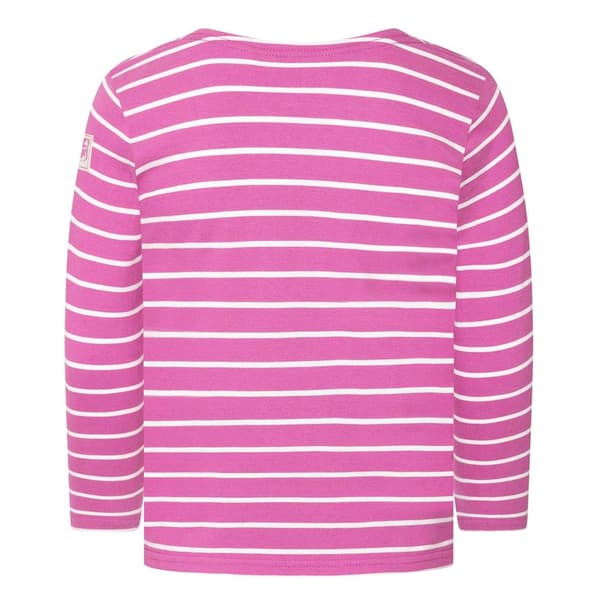 Lazy Jacks Randig Breton Långärmad T-shirt för Flickor 3-4 År Raspberry 3-4 Years