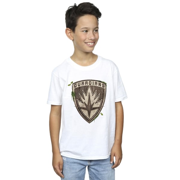 Marvel Boys I Am Groot Guardian Emblem T-Shirt 7-8 år Vit White 7-8 Years