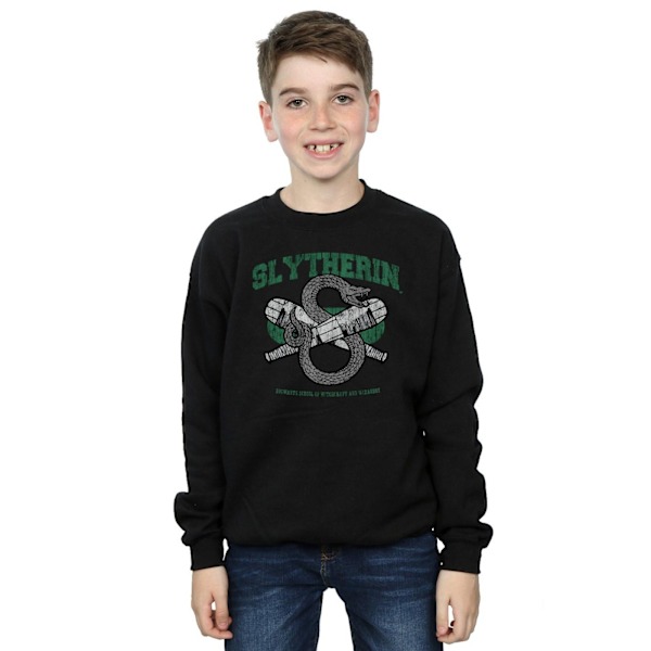 Harry Potter Pojkar Slytherin Quidditch Emblem Sweatshirt 7-8 År Black 7-8 Years