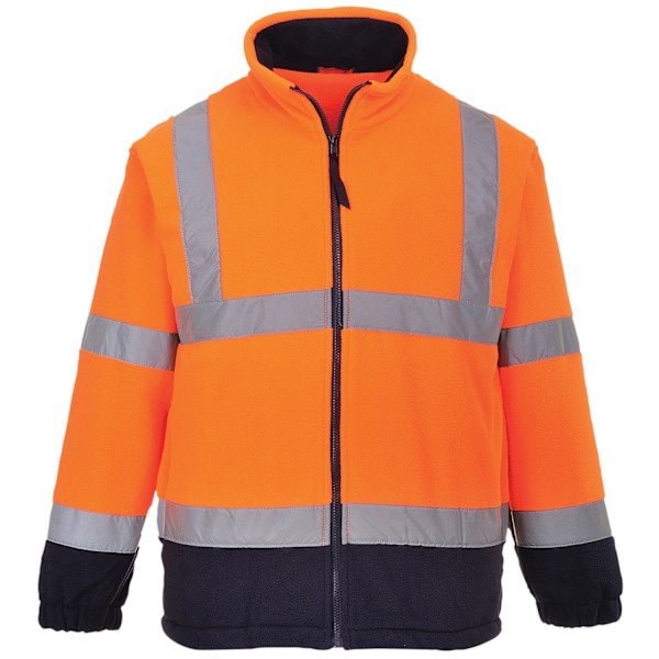 Portwest Herr Fodrad Hi Vis Fleecejacka (2-pack) S Orange/ Orange/ Navy S