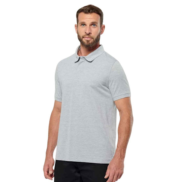 Kariban Herr Piqué Stud Front Polo Shirt S Vit White S
