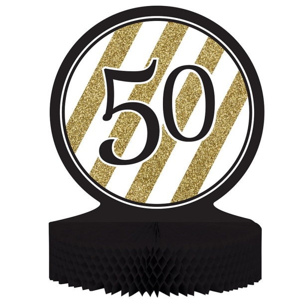 Creative Party 50th Party Centerpiece One Size Svart/Guld/Vit Black/Gold/White One Size