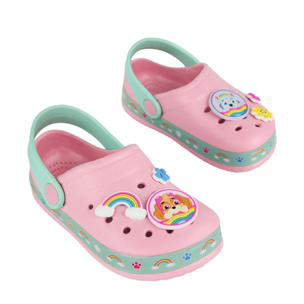 Paw Patrol Flickor Skye & Everest Badge Clogs 7 UK Barn Rosa/Grön Pink/Green 7 UK Child