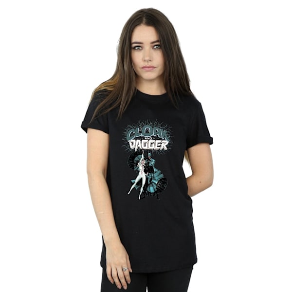 Marvel Dam/Damer Cloak And Dagger Shadow Dance Bomull Boyfriend T-Shirt S Svart Black S