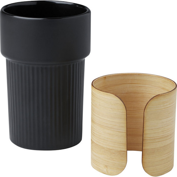 Fika Bambuhylsa 340ml Tumbler One Size Solid Svart Solid Black One Size
