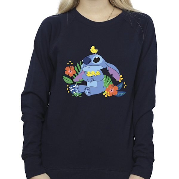 Disney Dam/Kvinnor Lilo & Stitch Fåglar Sweatshirt L Marinblå Navy Blue L