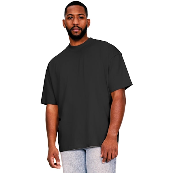 Casual Classics Herr Ringspun Bomull Förlängd Halsringning Oversize Black 4XL