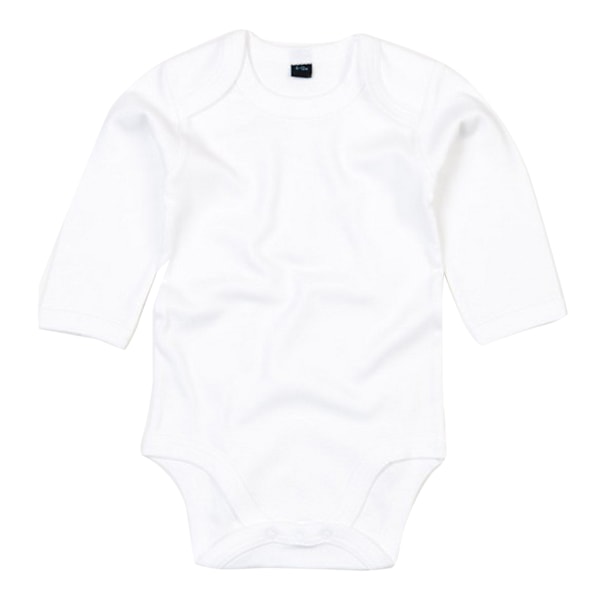 Babybugz Baby Unisex Ekologisk Långärmad Body 3-6 Månader Vit White 3-6 Months