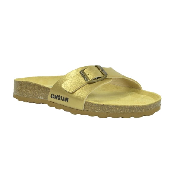 Sanosan Dam/Dam Malaga Nacre Sandaler 6 UK Guld Gold 6 UK