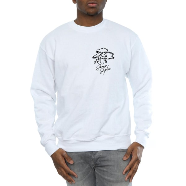 Janis Joplin Herr Outline Sketched Sweatshirt L Vit White L